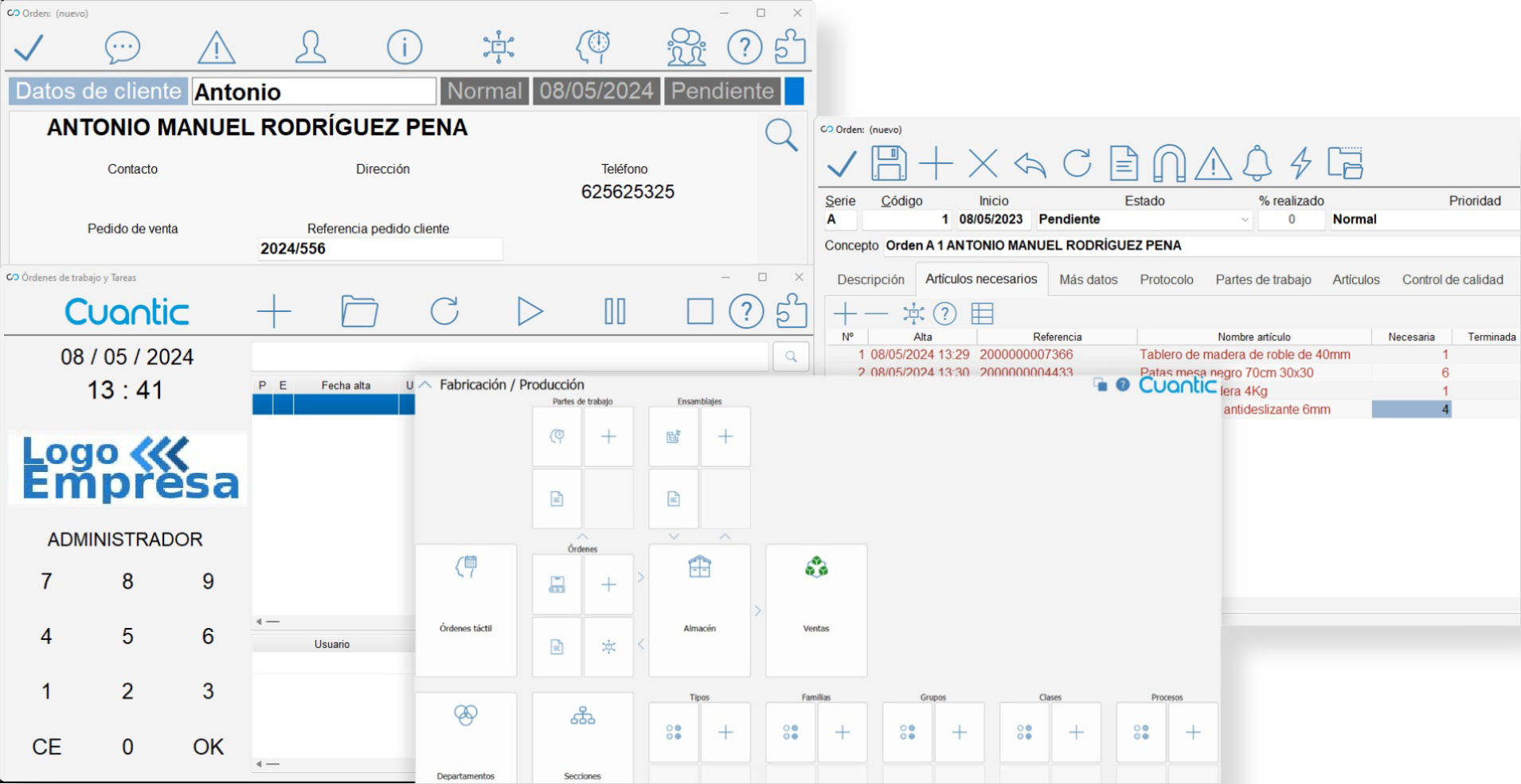 Módulo Fabricación del software Cuantic