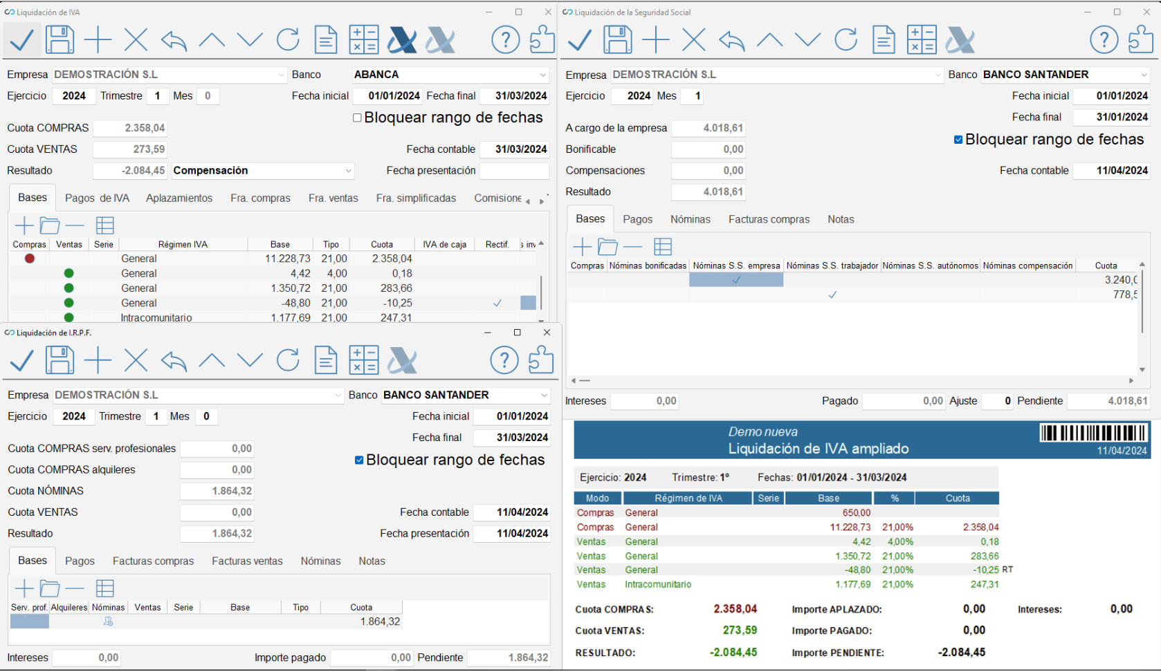 Módulo Impuestos del software Cuantic